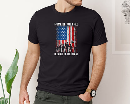 brand:Bella Canvas|color:Black|Patriotic Brave Veterans Day T Shirt Graphic T-Shirt