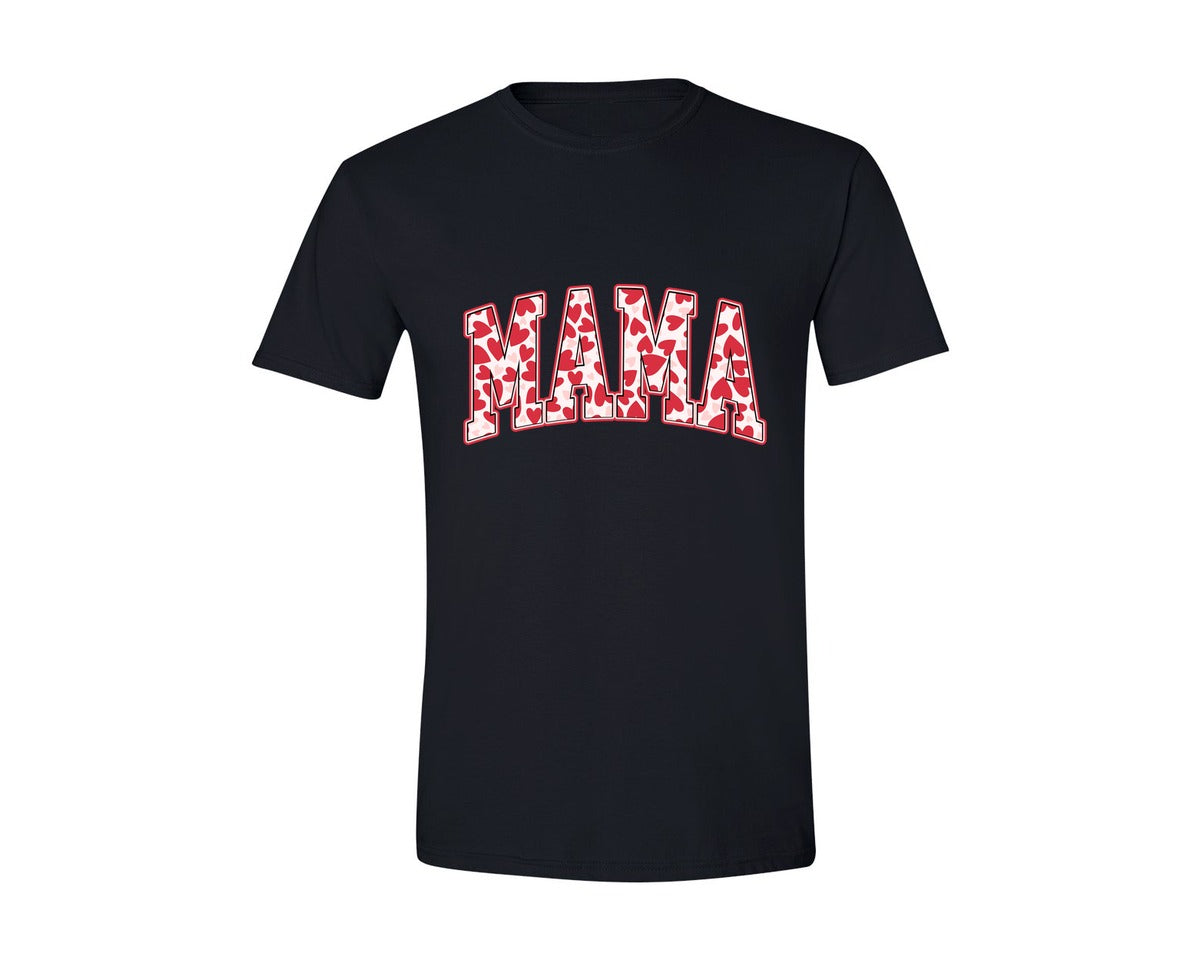 brand:Generic|color:Black|Mama Hearts Valentines Day Retro Varsity 2