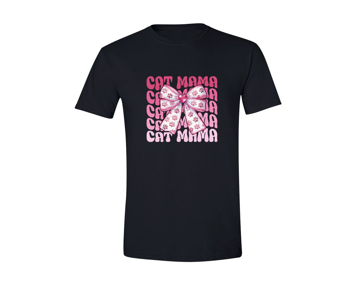 brand:Generic|color:Black|Retro Valentines Day Pngcat Mama Love Graphic T-Shirt