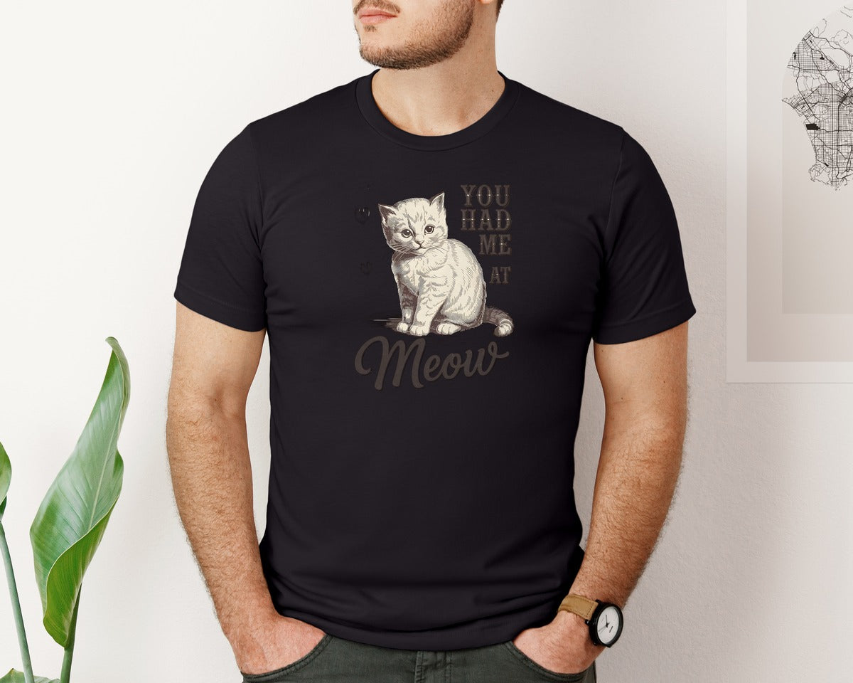brand:Bella Canvas|color:Black|Vintage Valentines Day Cat Design 3 Graphic T-Shirt