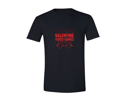 brand:Generic|color:Black|V Is For Valentine Video Games Graphic T-Shirt