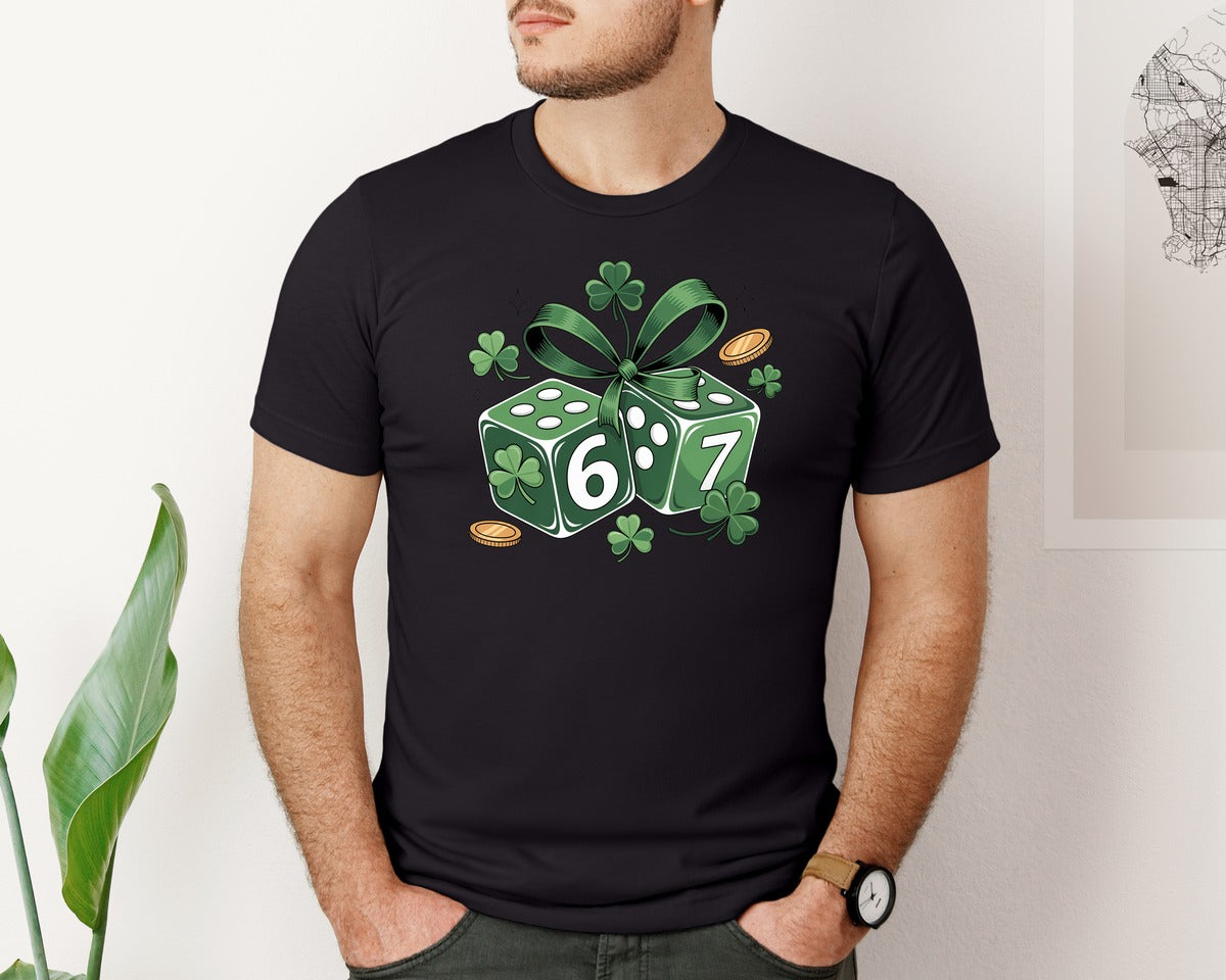 brand:Bella Canvas|color:Black|Retro St Patricks 67 Six Seven 2 Graphic T-Shirt