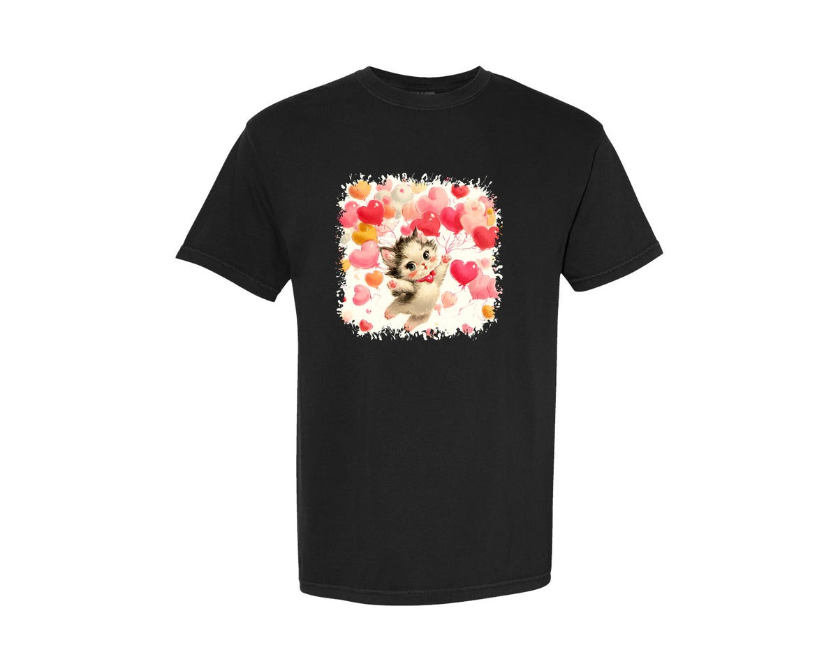 brand:Comfort Colors|color:Black|Vintage Valentine Square Tshirt 32 Graphic T-Shirt