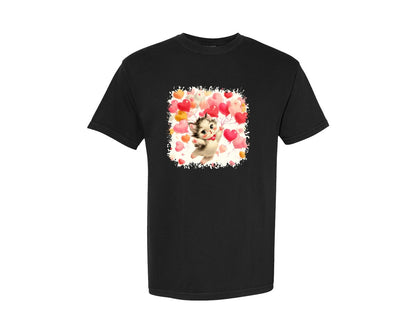 brand:Comfort Colors|color:Black|Vintage Valentine Square Tshirt 32 Graphic T-Shirt