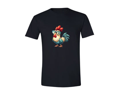 brand:Generic|color:Black|Cute Cartoon Rooster Design Graphic T-Shirt