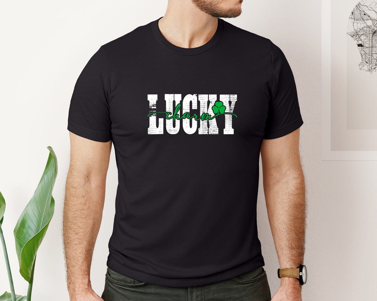 brand:Bella Canvas|color:Black|Lucky Charm Lucky St Patricks 3 Graphic T-Shirt