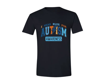 brand:Generic|color:Black|I Wear Blue For Autism Awareness 6 Graphic T-Shirt