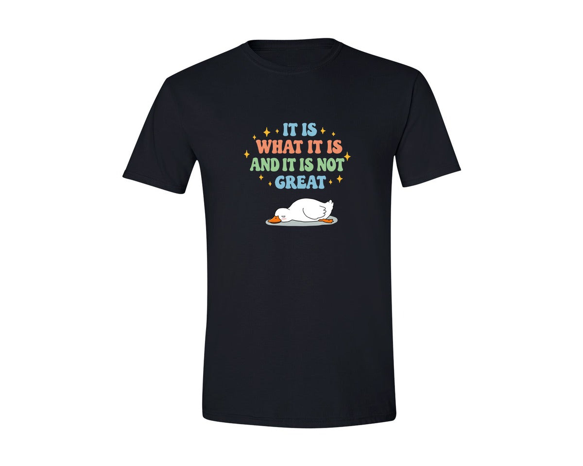 brand:Generic|color:Black|Funny Duck It Is What It Is Graphic T-Shirt