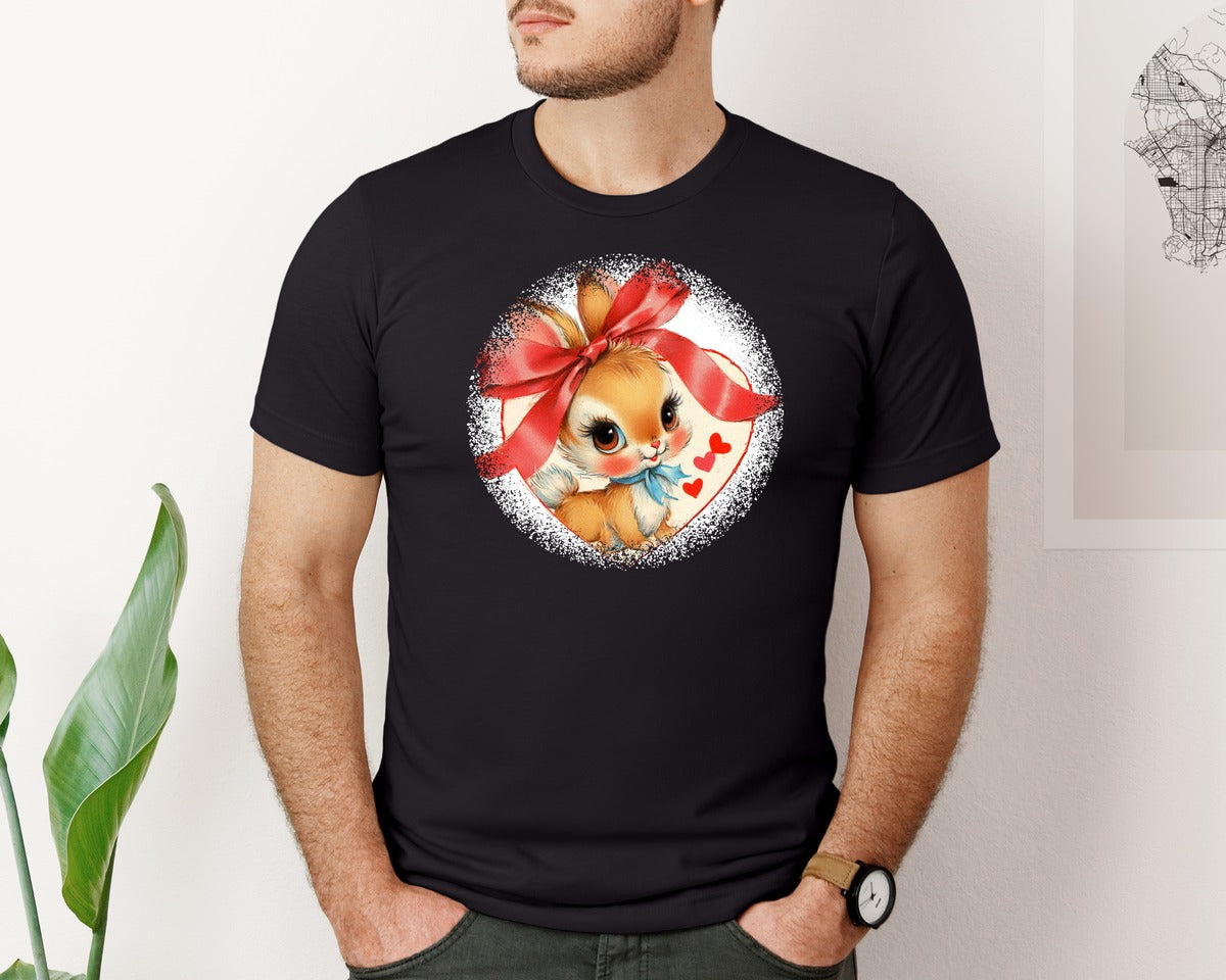 brand:Bella Canvas|color:Black|Vintage Valentine Round Tshirt 22 Graphic T-Shirt