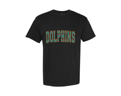 brand:Comfort Colors|color:Black|Dolphins 12 Graphic T-Shirt