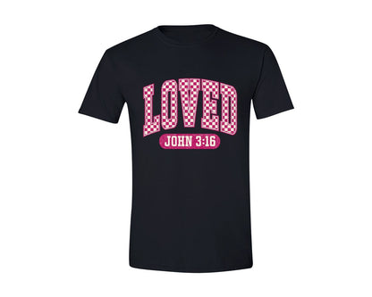 brand:Generic|color:Black|Loved Valentines Day 2 Graphic T-Shirt