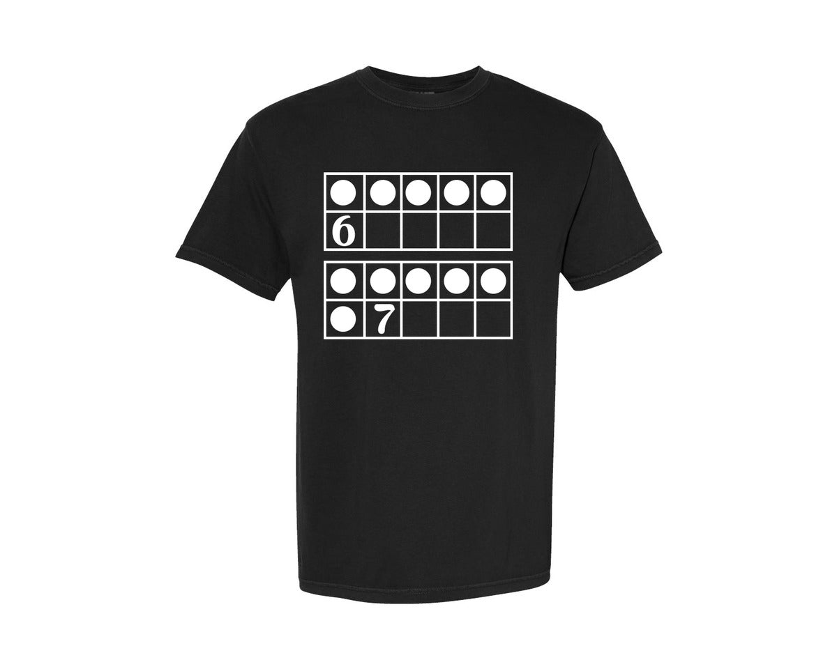 brand:Comfort Colors|color:Black|Funny 6 7 Number Teacher Graphic T-Shirt