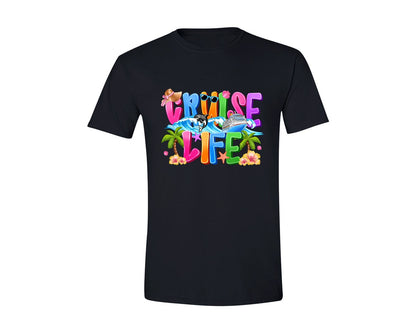 brand:Generic|color:Black|Cruise Life Tropical Summer Art Graphic T-Shirt