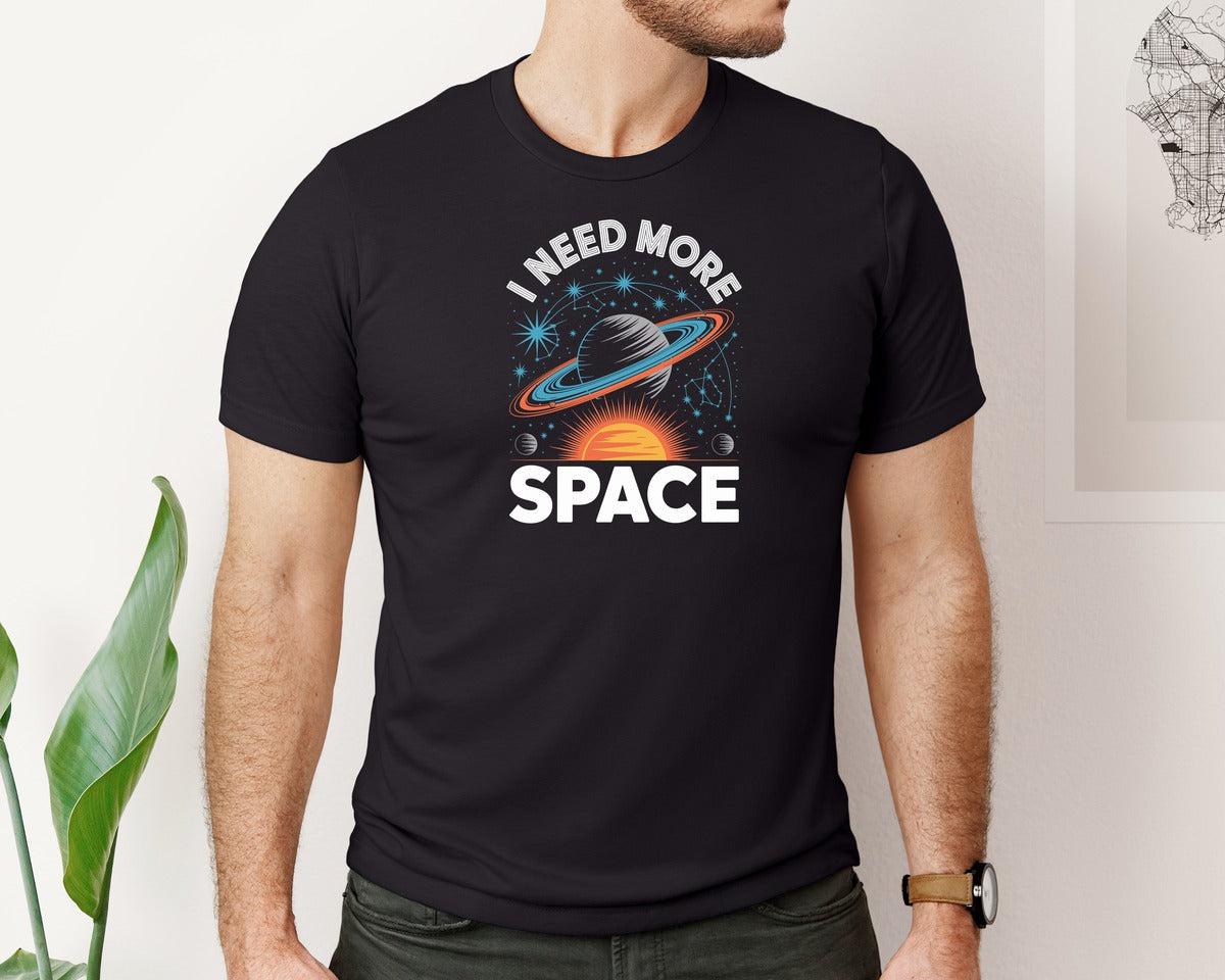 brand:Bella Canvas|color:Black|I Need More Space Astronomy Design Graphic T-Shirt