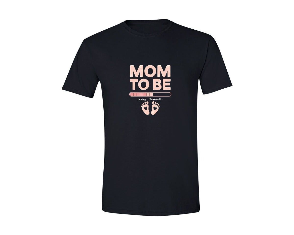 brand:Generic|color:Black|Mom To Be Loading Soon Graphic T-Shirt