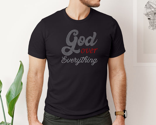 Rhinestone Template God Over Everything 2 Graphic T-Shirt