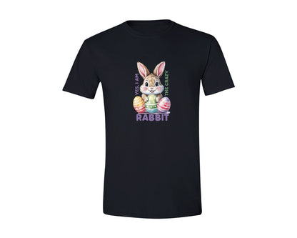 brand:Generic|color:Black|Yes I Am The Crazy Rabbit Cute Easter Graphic T-Shirt