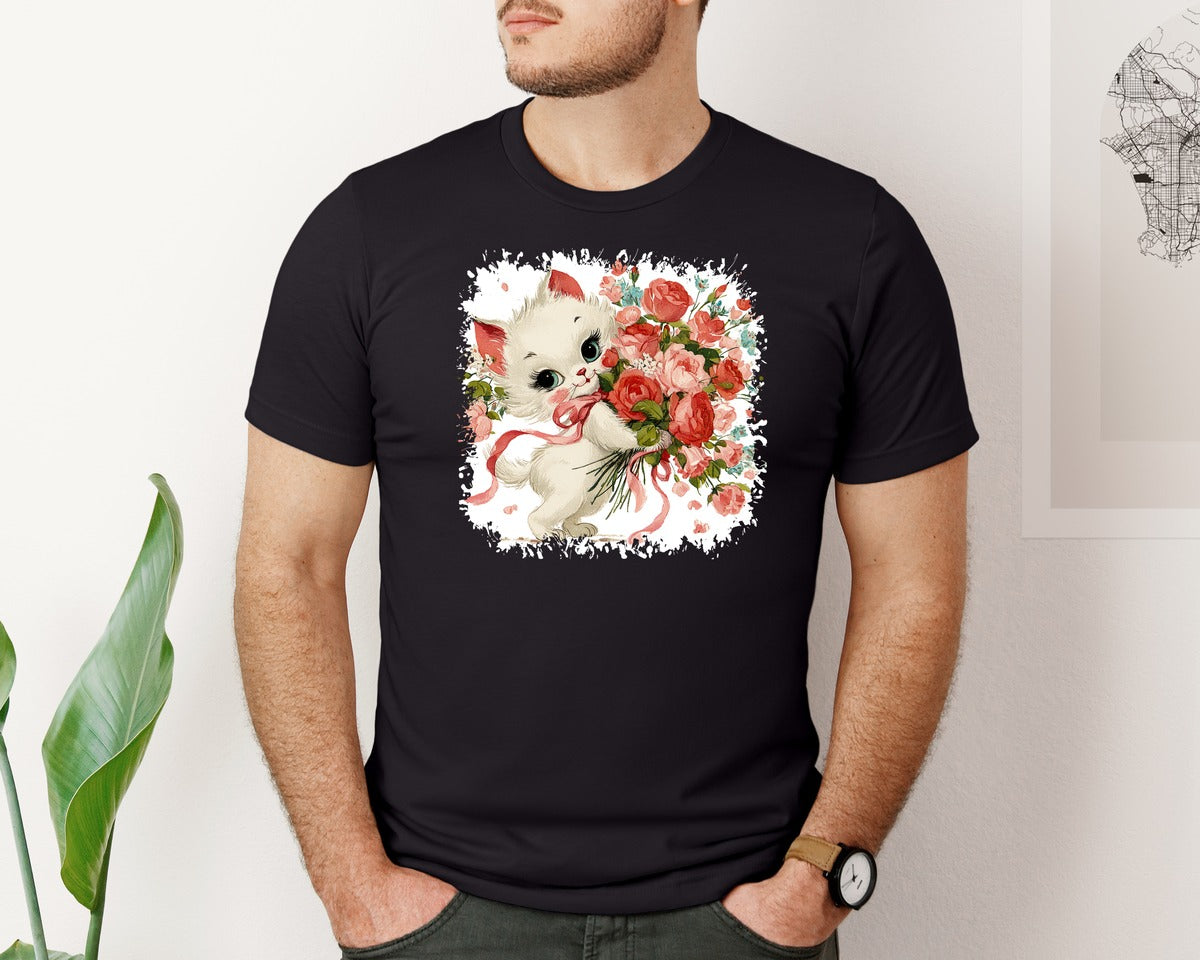 brand:Bella Canvas|color:Black|Vintage Valentine Square Tshirt 23 Graphic T-Shirt