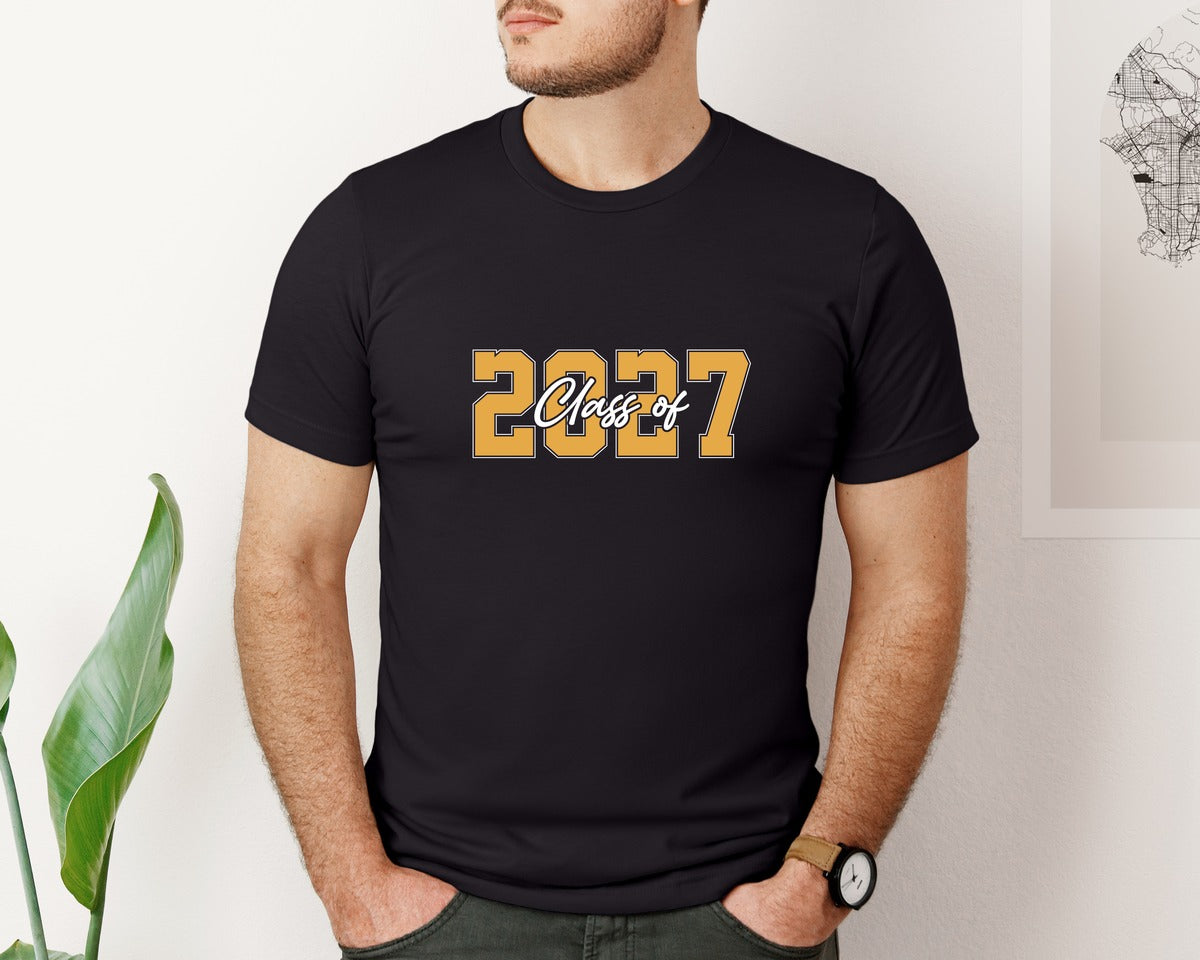 brand:Bella Canvas|color:Black|Class Of 2027 Typography Graphic T-Shirt