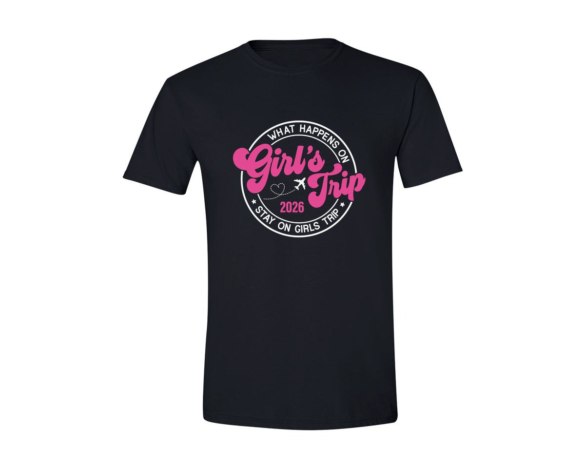 brand:Generic|color:Black|Girls Trip 2026 Friend Vacation 3 Graphic T-Shirt