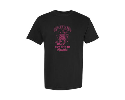 brand:Comfort Colors|color:Black|Funny Raccoon Valentines 4 Graphic T-Shirt