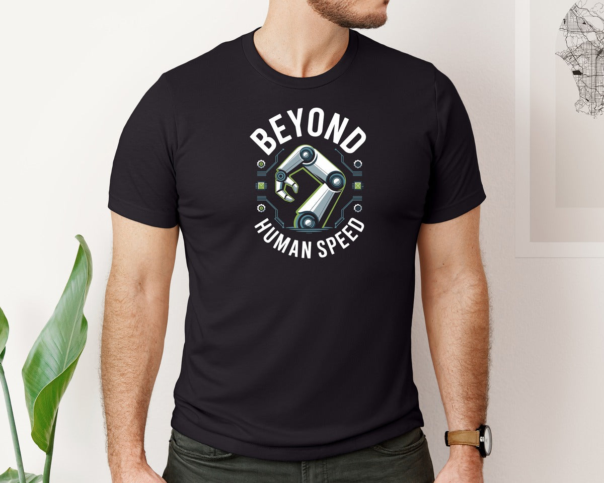 brand:Bella Canvas|color:Black|Beyond Human Speed Robotics Concept 2 Graphic T-Shirt