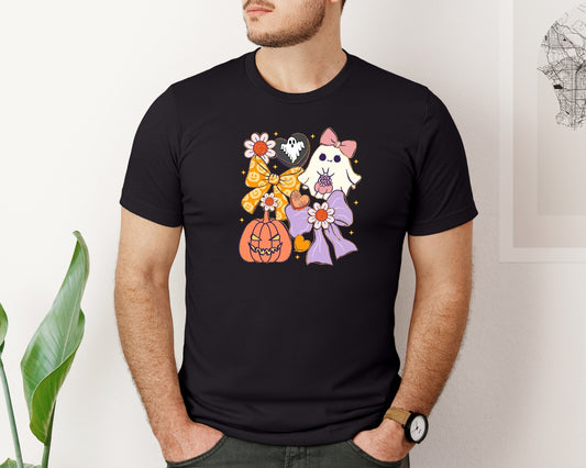 Cute Ghost Coquette Halloween Graphic T-Shirt