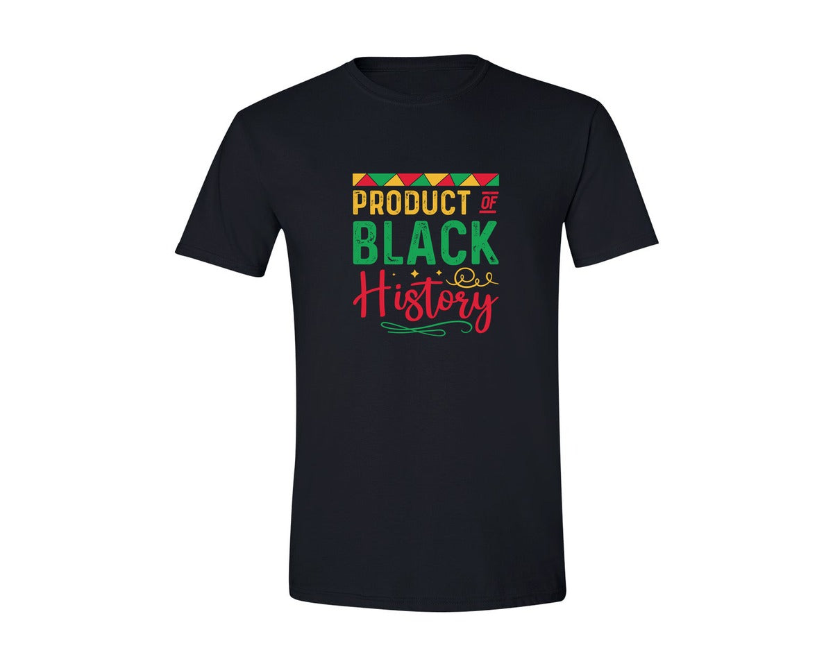 brand:Generic|color:Black|Product Of Black History Month Graphic T-Shirt
