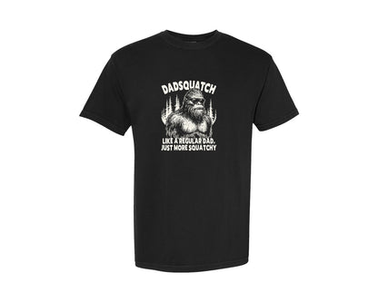 brand:Comfort Colors|color:Black|Dadsquatch Bigfoot Wearing Sunglasses Graphic T-Shirt
