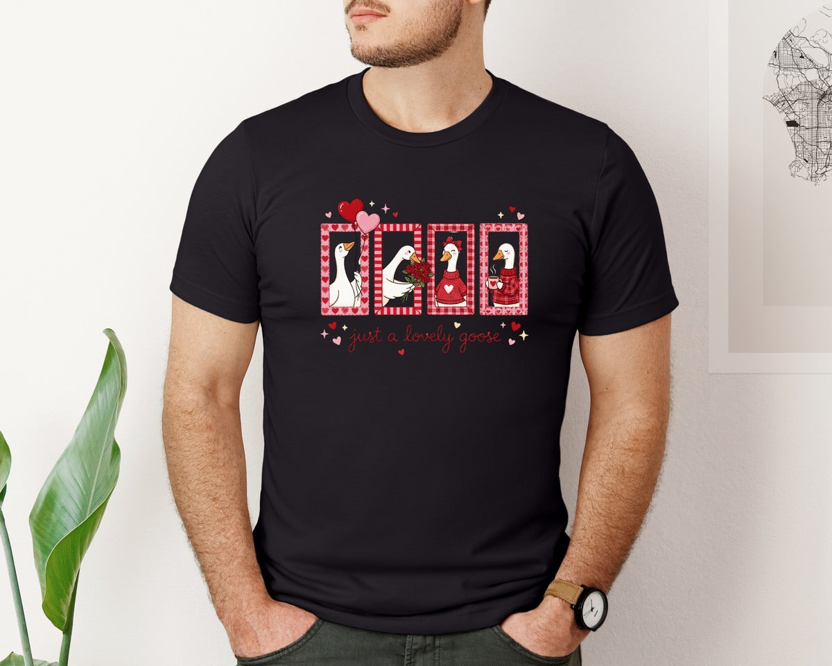 brand:Bella Canvas|color:Black|Silly Goose Funny Valentine Coquette 2 Graphic T-Shirt