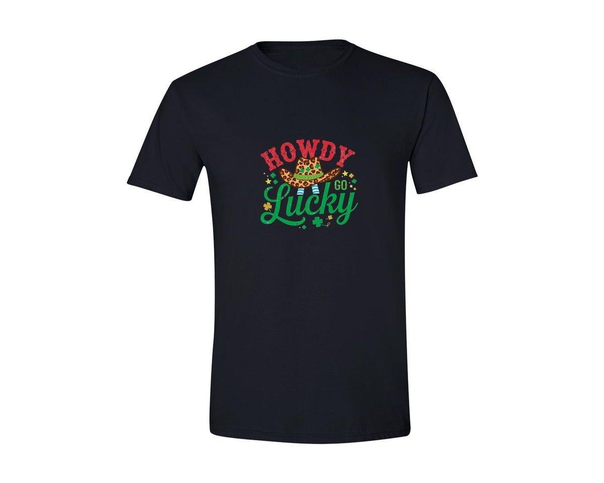 brand:Generic|color:Black|Howdy Go Lucky St Patricks Day T Shirt 3 Graphic T-Shirt