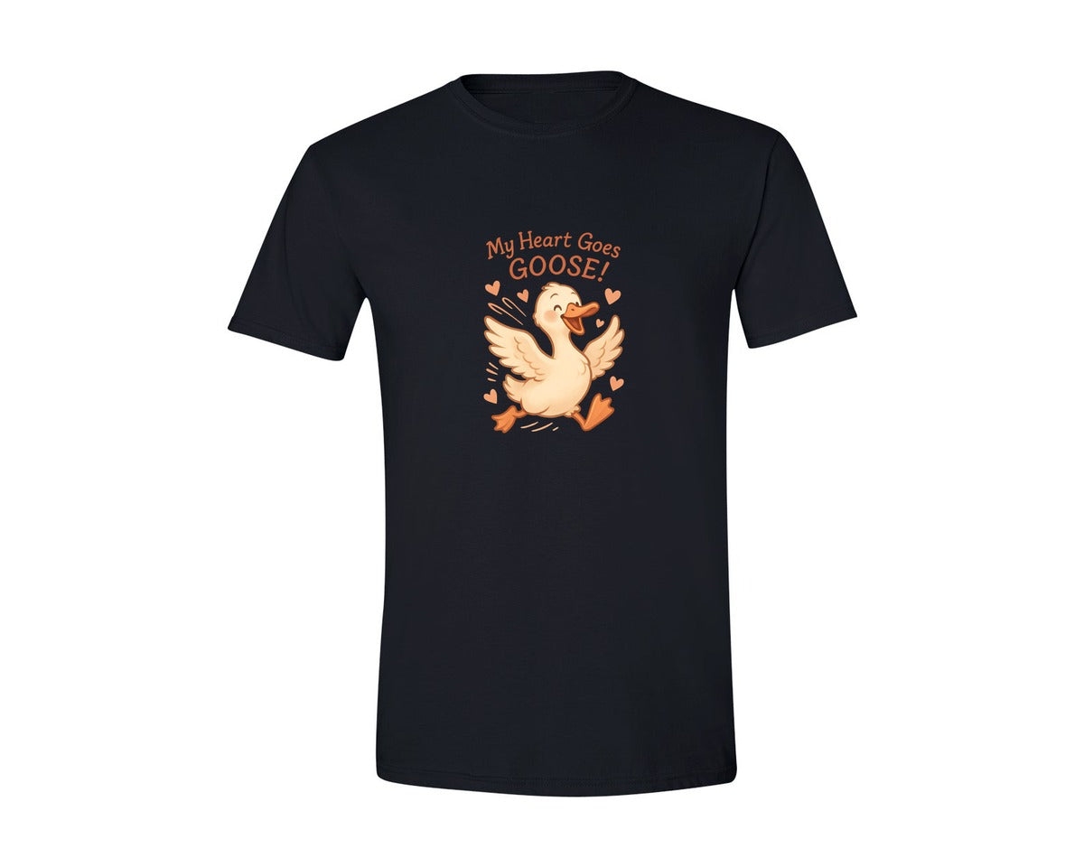 brand:Generic|color:Black|Valentine Goose Graphic T-Shirt