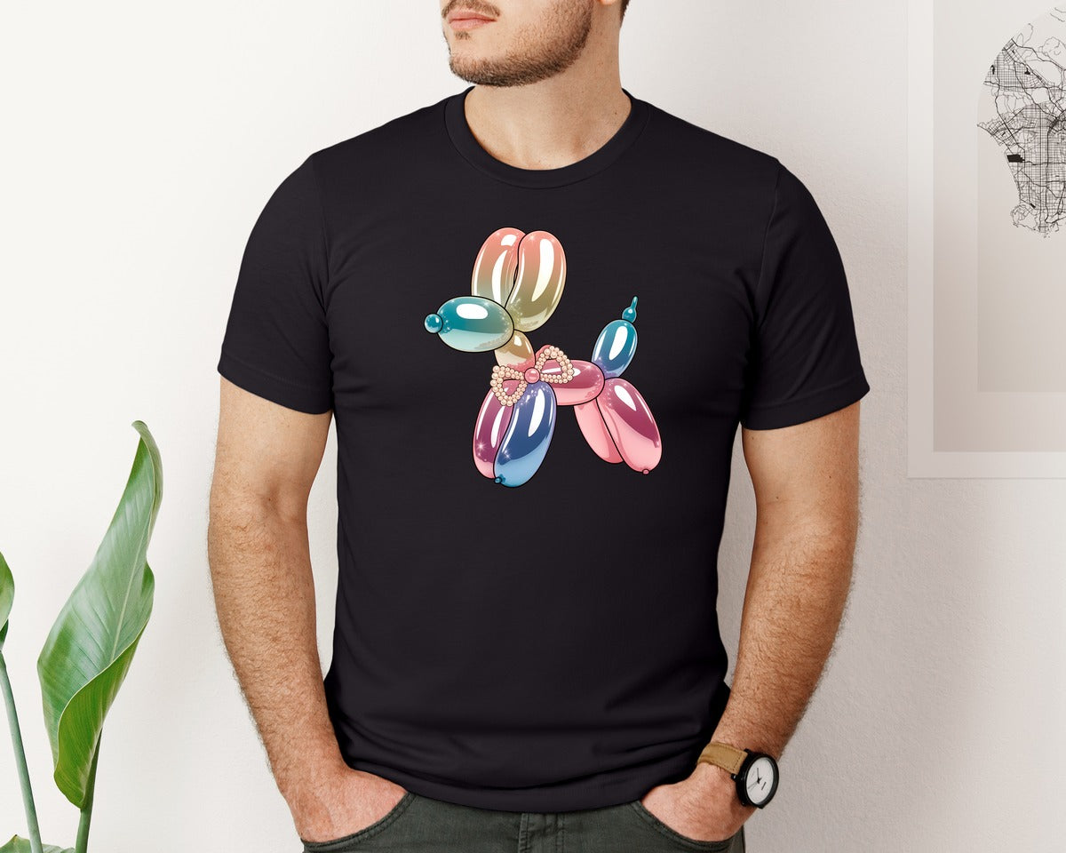 brand:Bella Canvas|color:Black|Glam Balloon Dog 3 Graphic T-Shirt