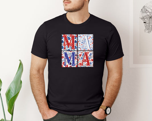 4Th Of July Mama Patriotic Mom Graphic T-Shirt