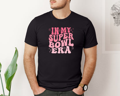 brand:Bella Canvas|color:Black|In My Super Bowl Era Groovy Retro Wavy T Graphic T-Shirt