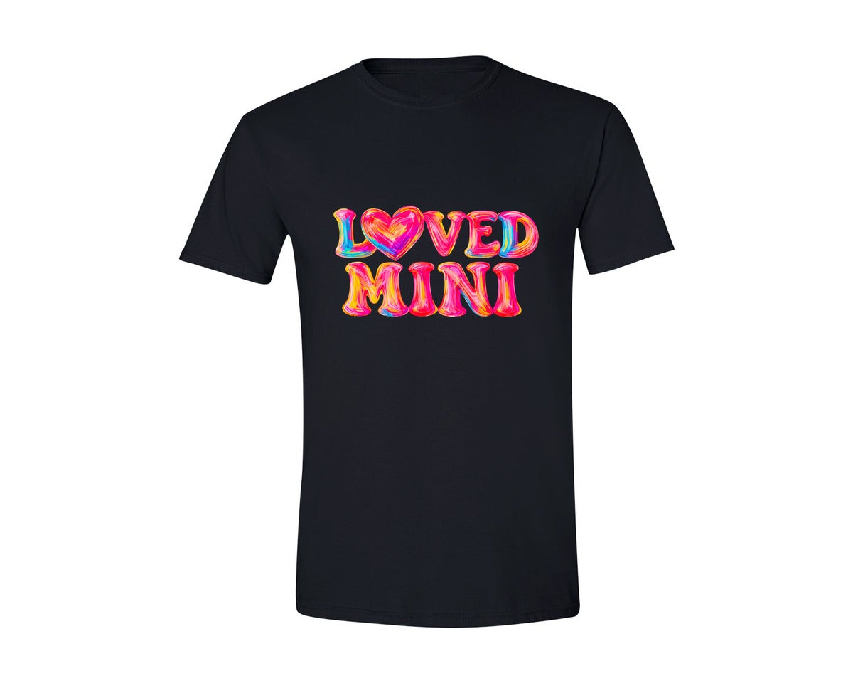 brand:Generic|color:Black|Loved Mama Loved Mini Brushstroke Graphic T-Shirt