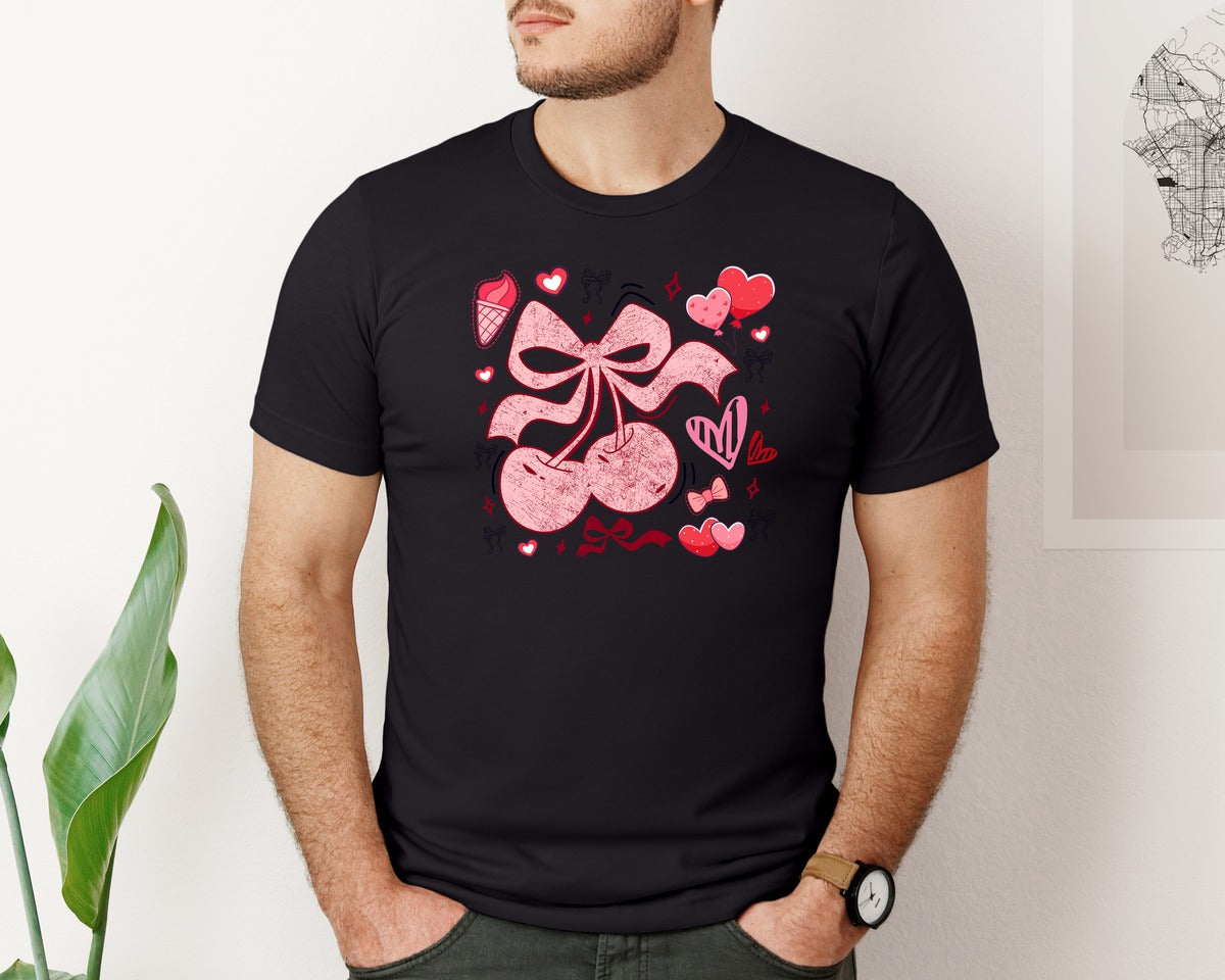brand:Bella Canvas|color:Black|Valentine T Shirt Design Graphic T-Shirt