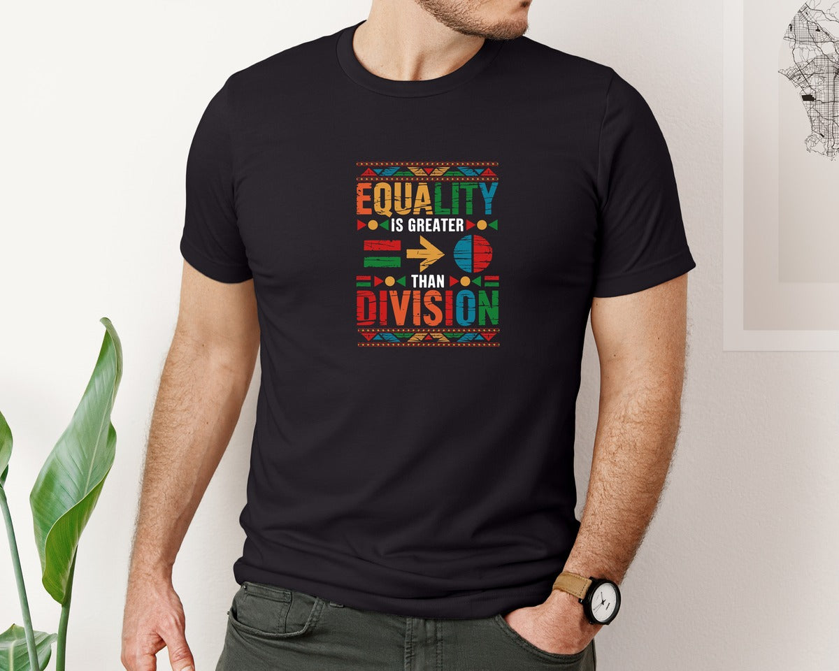 brand:Bella Canvas|color:Black|Equality Is Greater Than Division 6 Graphic T-Shirt