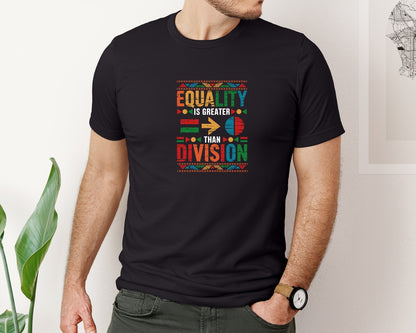 brand:Bella Canvas|color:Black|Equality Is Greater Than Division 6 Graphic T-Shirt