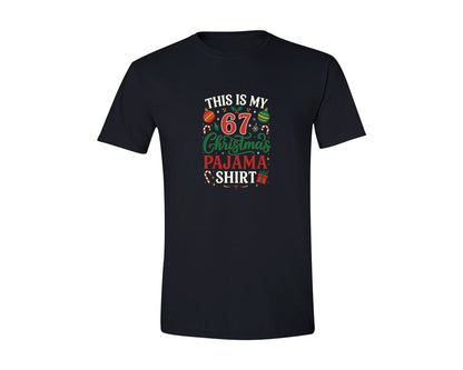 brand:Generic|color:Black|Funny 67 Six Seven Christmas Pajama Graphic T-Shirt