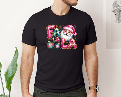 brand:Bella Canvas|color:Black|Pink Christmas 3 Graphic T-Shirt
