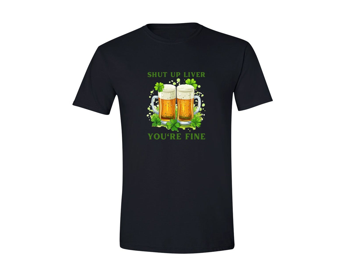 brand:Generic|color:Black|Shut Up Liver Youre Fine 4 Graphic T-Shirt