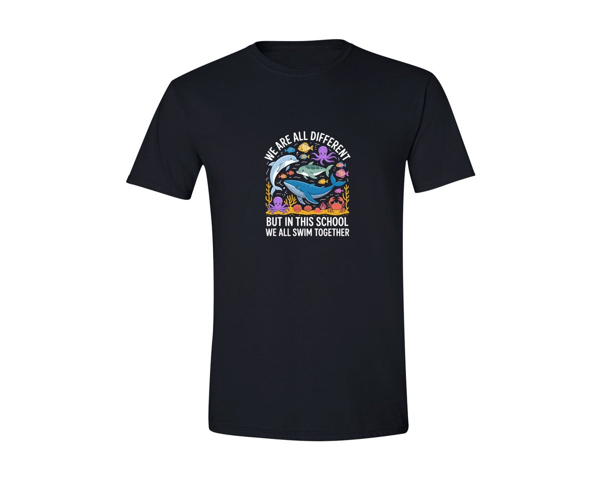 brand:Generic|color:Black|We Are Different But In This School Graphic T-Shirt