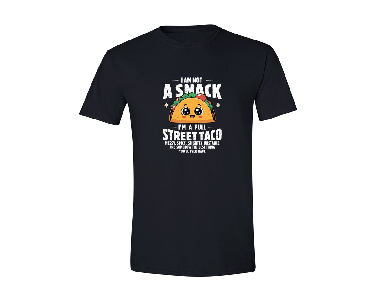 brand:Generic|color:Black|Im Not A Snack Im A Full Street Taco Graphic T-Shirt