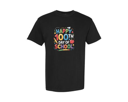 brand:Comfort Colors|color:Black|Happy 100Th Day Of School 31 Graphic T-Shirt