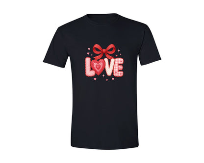 brand:Generic|color:Black|Faux Yarn Valentine Love Valentine Graphic T-Shirt