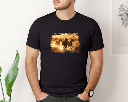 brand:Bella Canvas|color:Black|Wild Horses Graphic T-Shirt