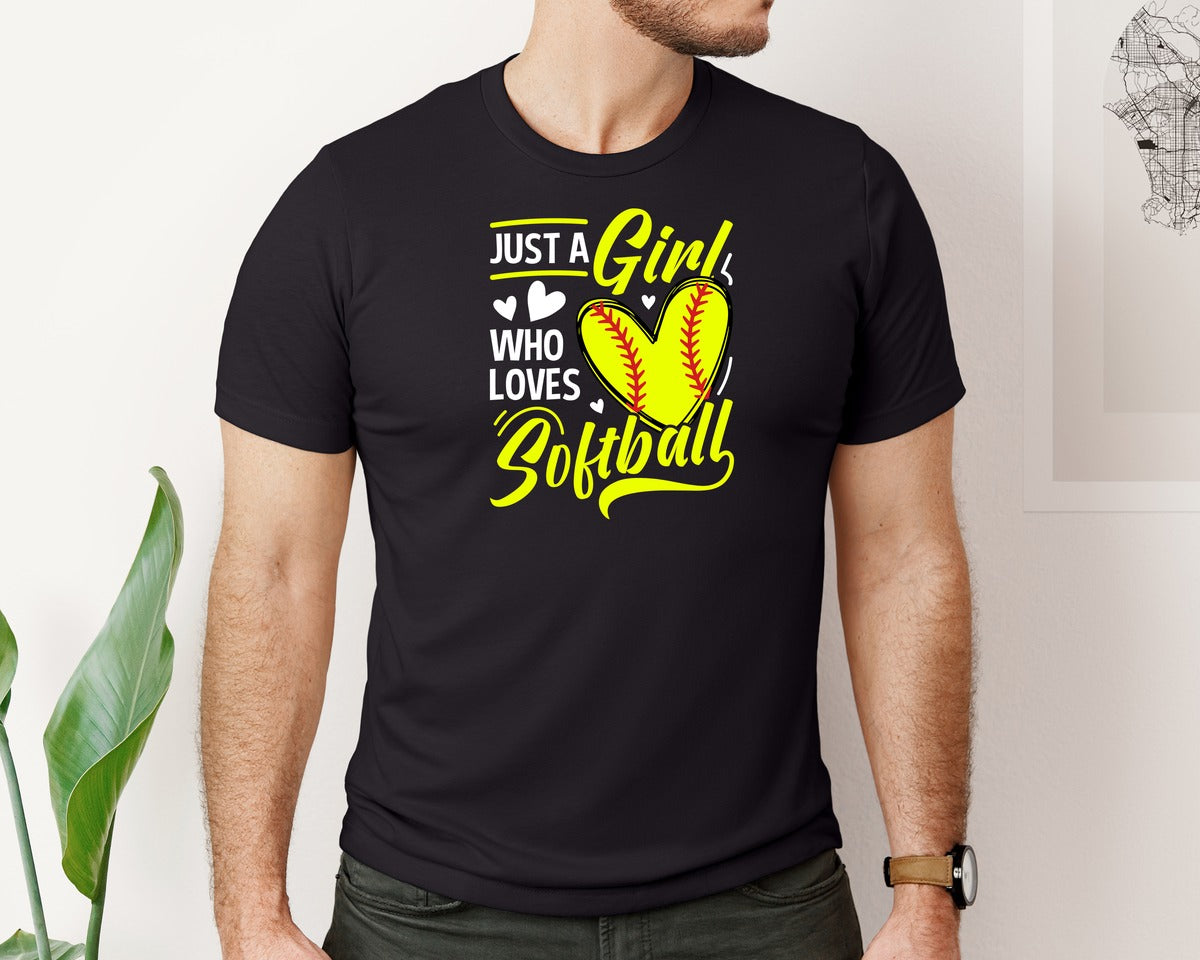 brand:Bella Canvas|color:Black|Just A Girl Who Loves T Shirt Graphic T-Shirt