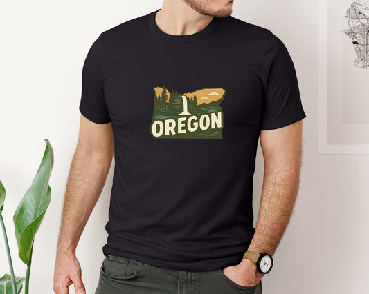 Oregon State Map 2 Graphic T-Shirt