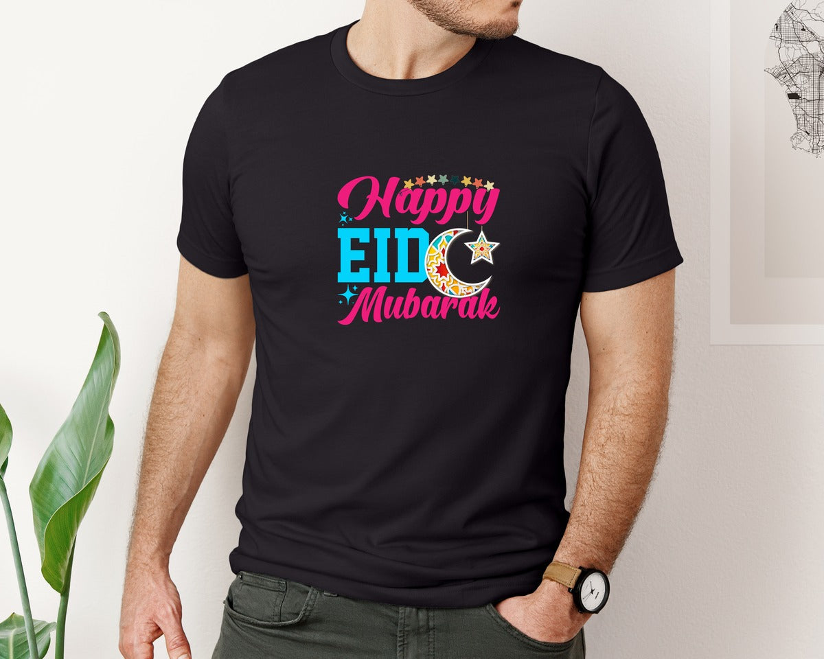 brand:Bella Canvas|color:Black|Eid Mubarak T Shirt Design 34 Graphic T-Shirt